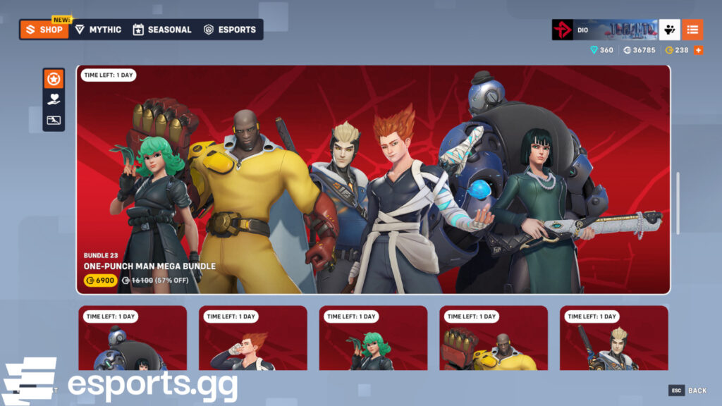 Overwatch 2 One Punch Man skins (Screenshot via esports.gg)