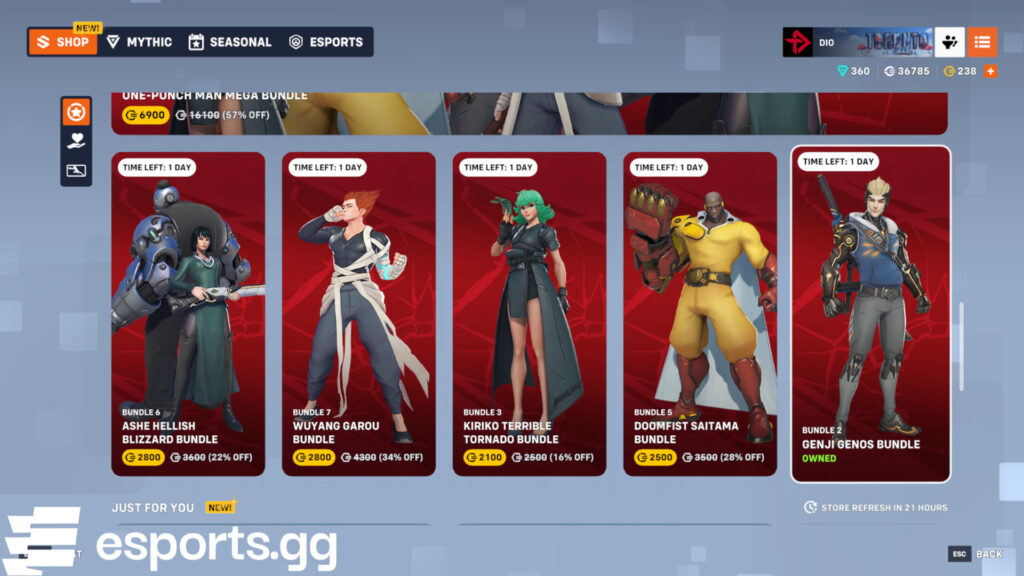 Overwatch shop reset (Screenshot via esports.gg)
