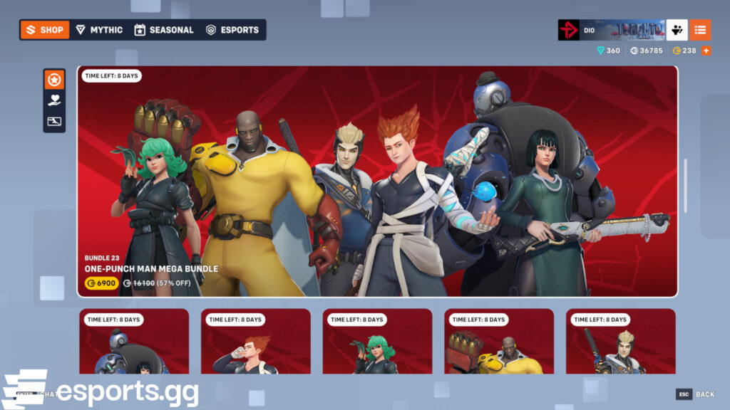 One-Punch Man Mega Bundle (Screenshot via esports.gg)