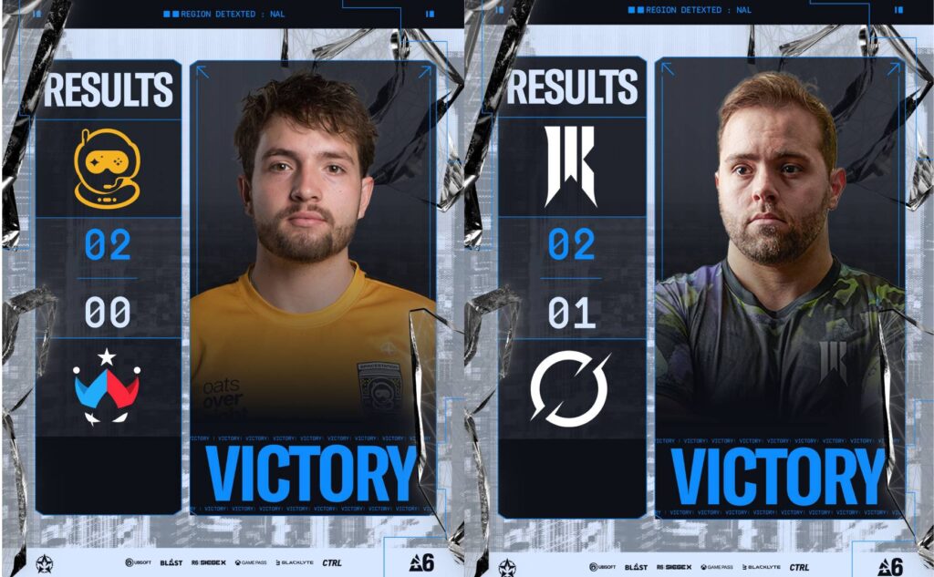 Upper quarterfinals results (Image via Rainbow Six Esports NA)