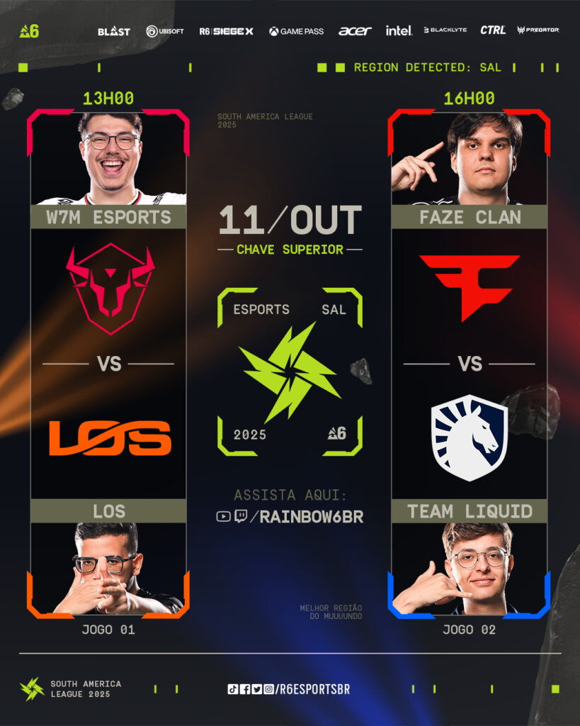 Day 1 schedule (Image via R6 Esports Brasil)