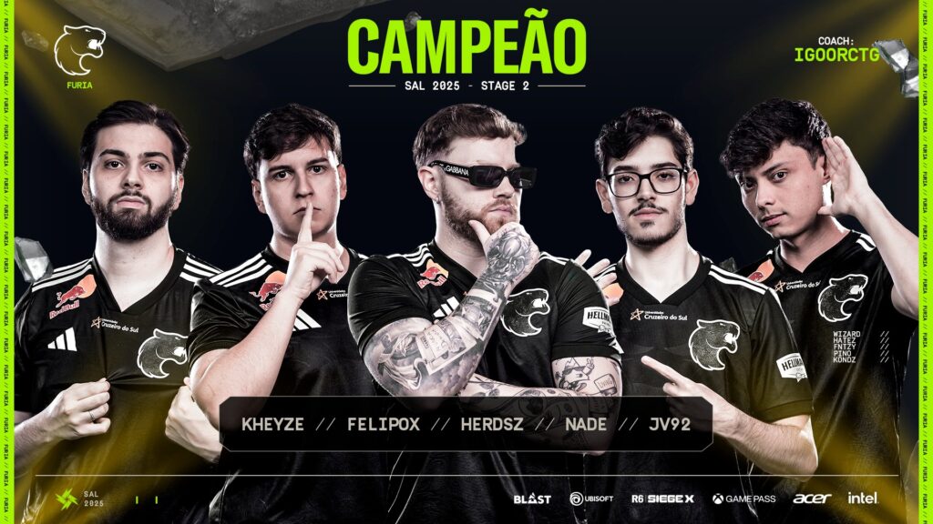 R6 SAL Champions, FURIA (Image via R6 Esports Brasil)
