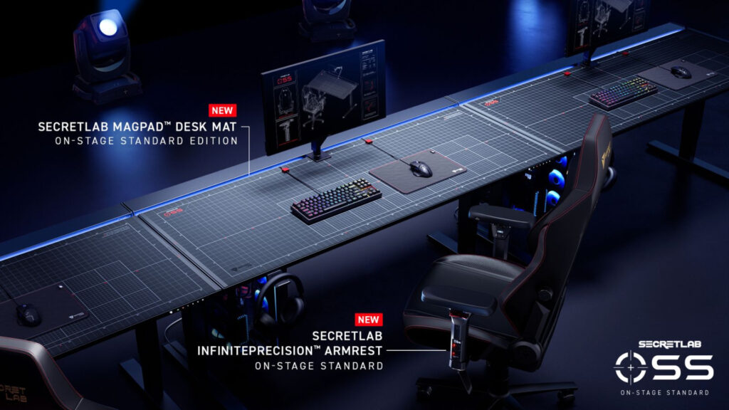 The Secretlab InfinitePrecision Armrest and  Secretlab MAGPAD Desk Mat (Image via Secretlab)
