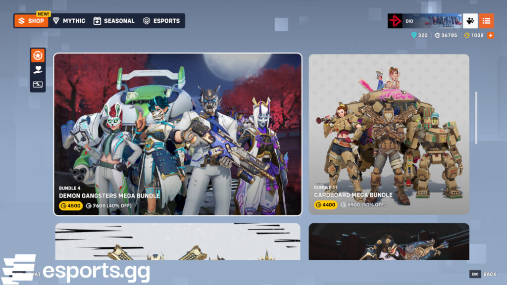 Overwatch 2 shop today (Screenshot via esports.gg)