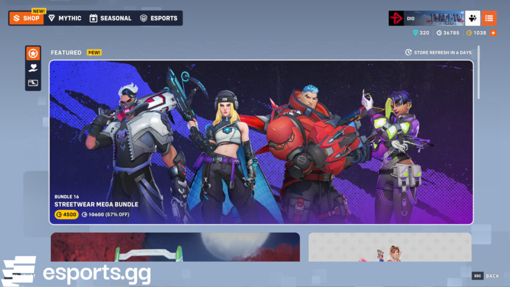 Overwatch 2 shop rotation (Screenshot via esports.gg)