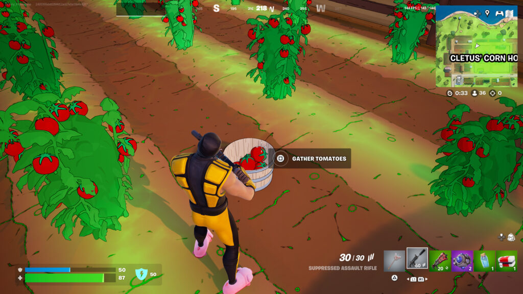 Where to find tomatoes in Fortnite Simpsons season