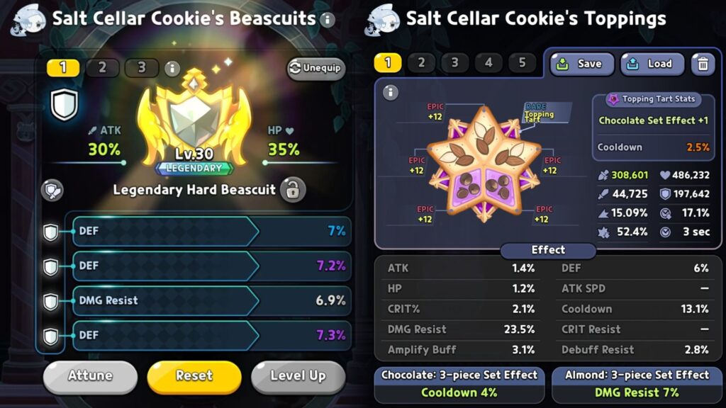 Recommended Beascuits and Toppings for Salt Cellar Cookie (Screenshot via esports.gg)