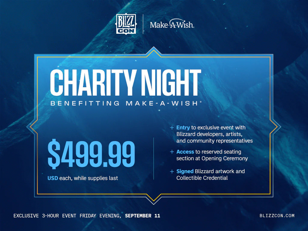 BlizzCon Charity Night 2026 tickets (Image via Blizzard Entertainment)