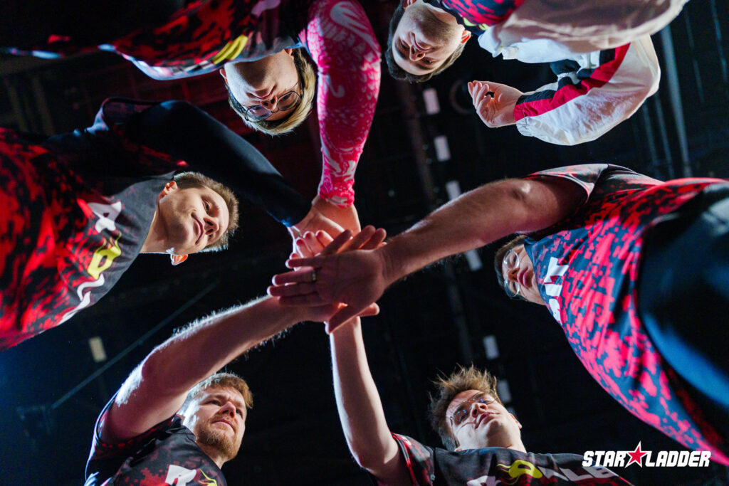 The photo features CS2 FaZe Clan during the team-building moment at the StarLadder Budapest Major 2025.
