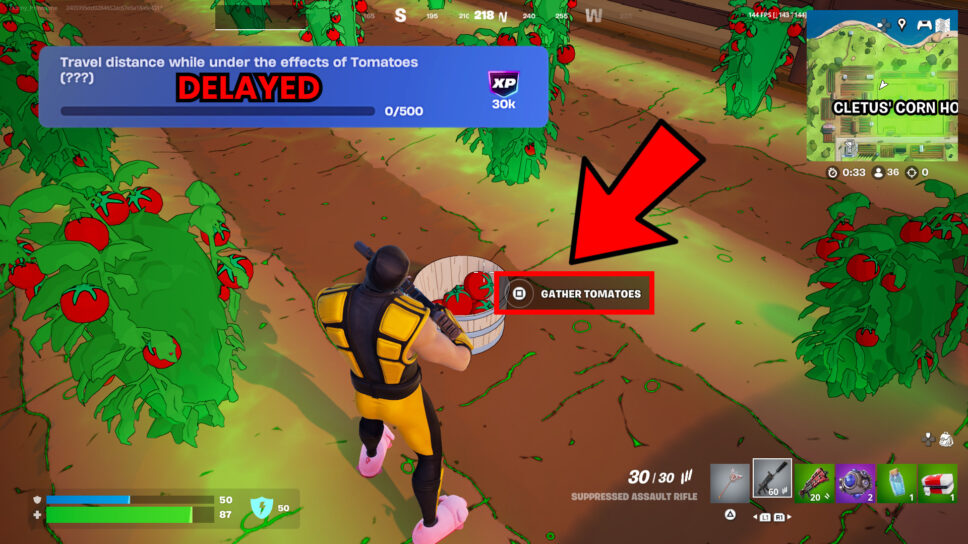 Fortnite: How to travel distance while under the effects of tomatoes cover image