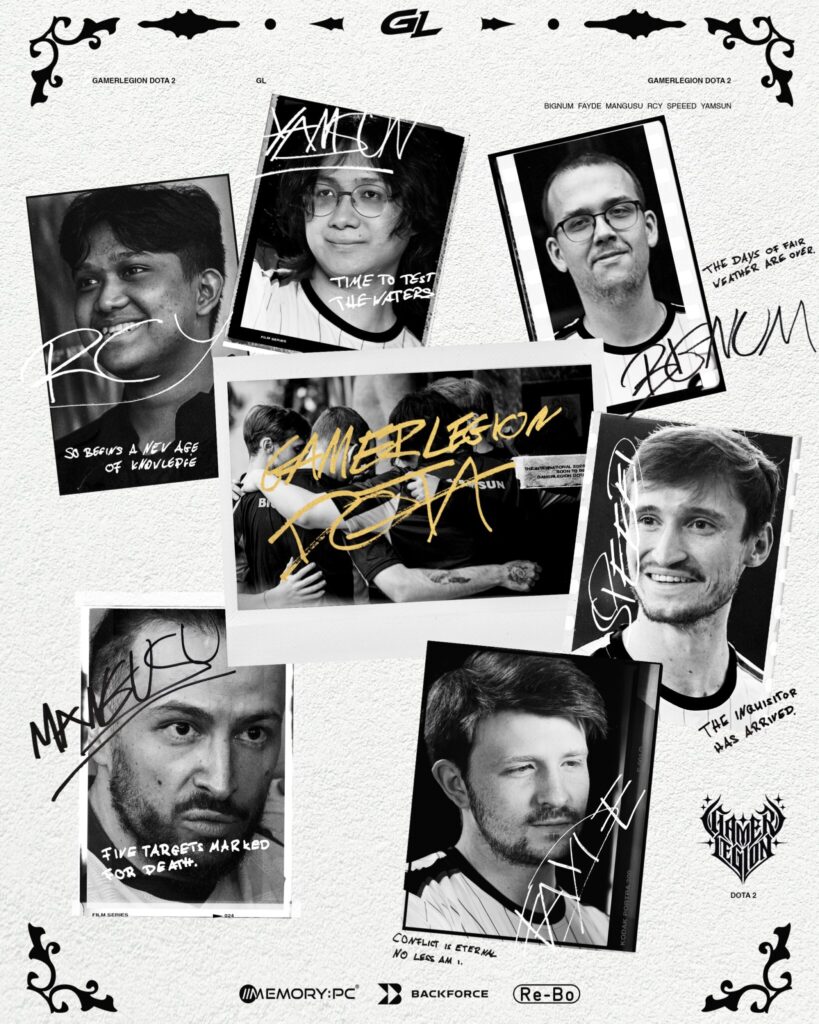 GamerLegion Dota 2 roster (Image via <a href="https://x.com/GamerLegion" target="_blank" rel="noreferrer noopener">GamerLegion</a>)