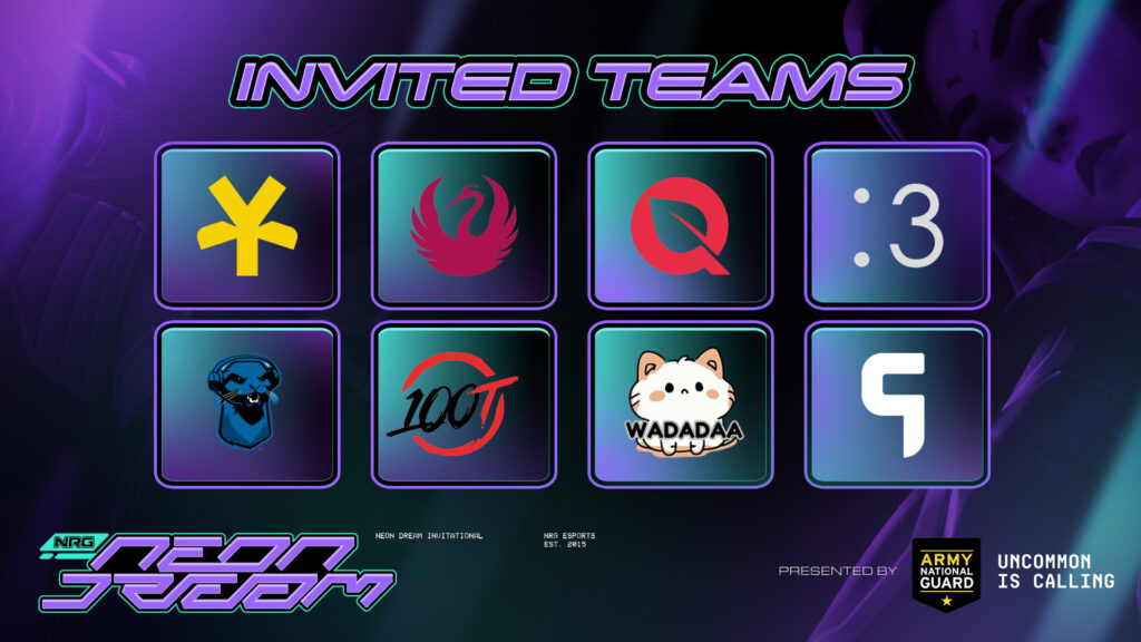NRG Neon Dream Invitational 2025 invited teams (Image by NRG)