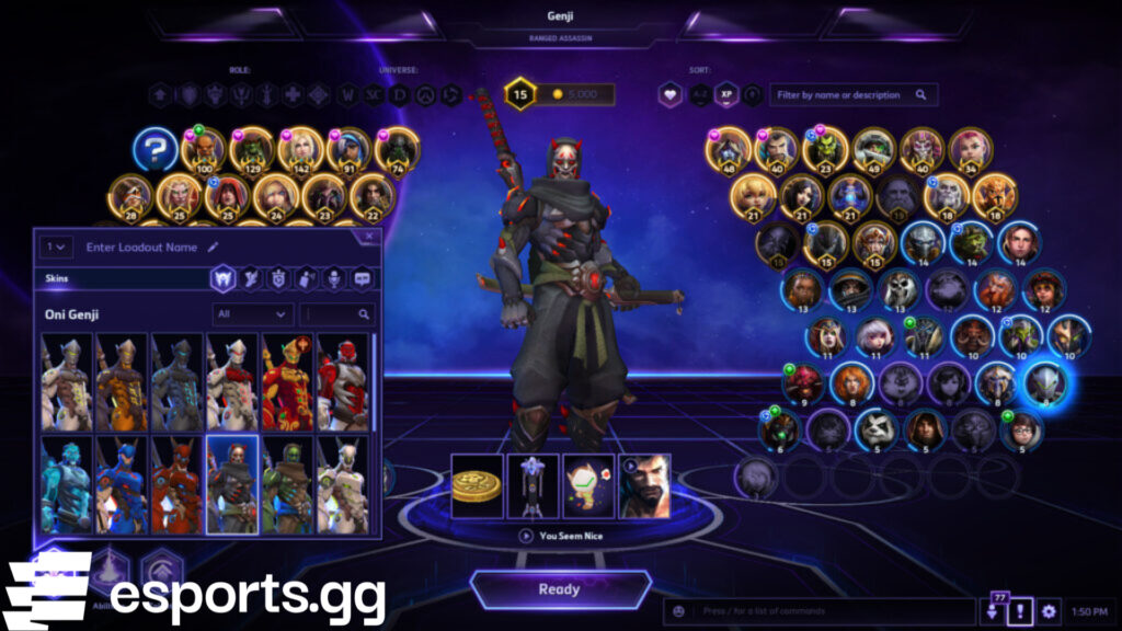 The Oni Genji skin (Screenshot via esports.gg)