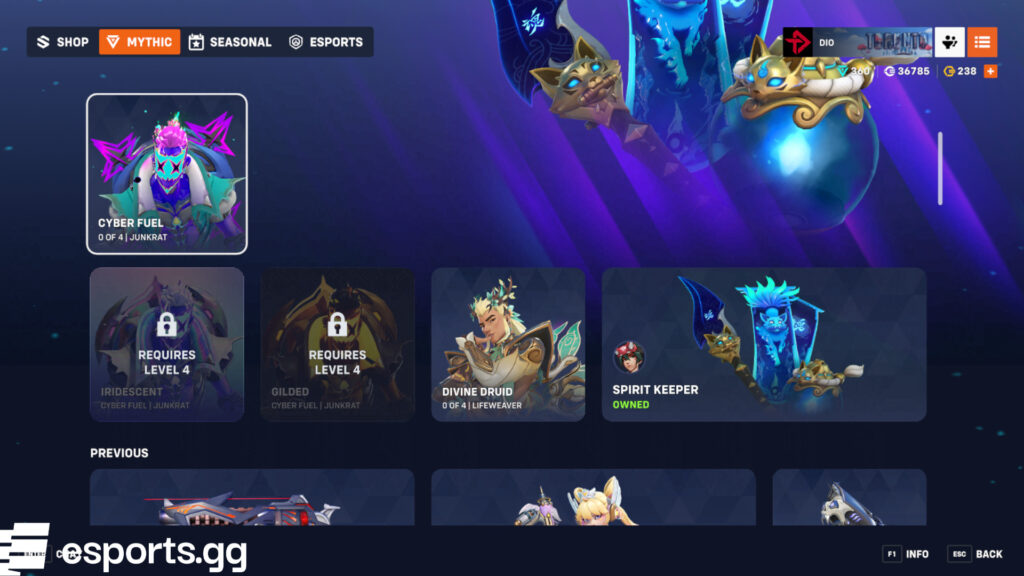 Mythic Junkrat skin (Screenshot via esports.gg)