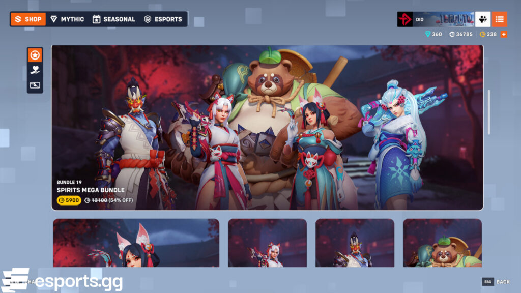 Overwatch 2 Japanese Spirits skins (Screenshot via esports.gg)
