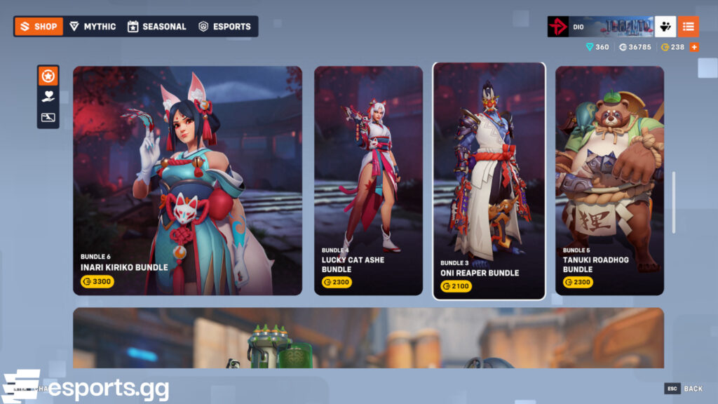 Overwatch shop reset (Screenshot via esports.gg)