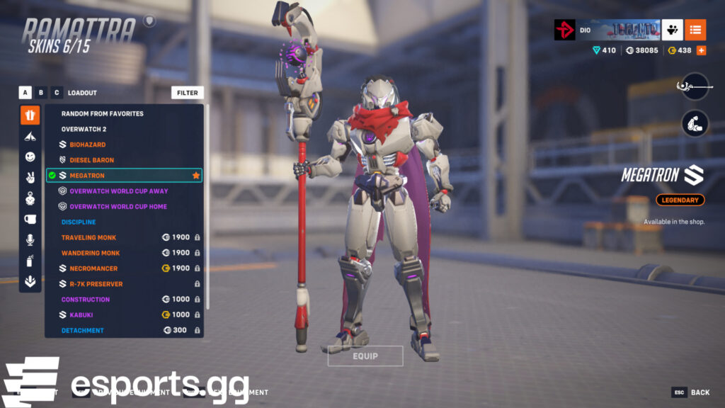 Players can unlock skins individually through the hero gallery (Screenshot via esports.gg)