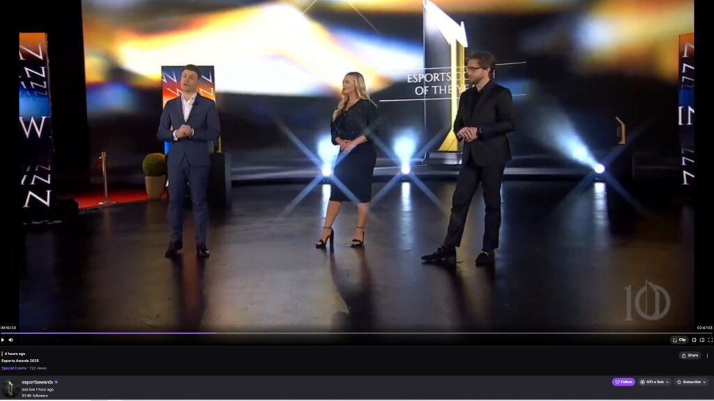 Esports Awards 2025 on Twitch (Image via Esports Awards)
