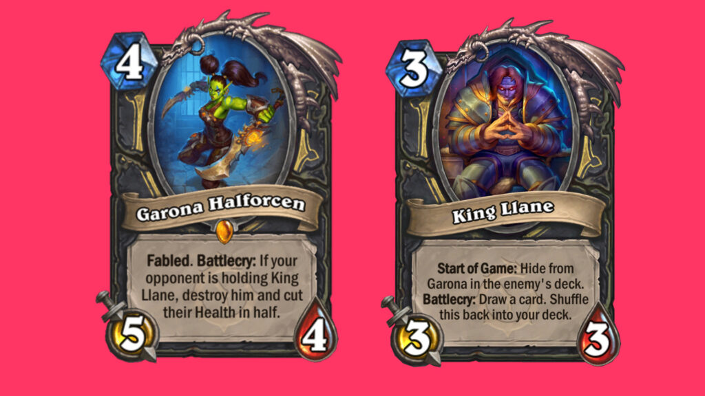 Garona Halforcen King Llane in Hearthstone's Across the Timeways expansion (Images via Blizzard Entertainment)