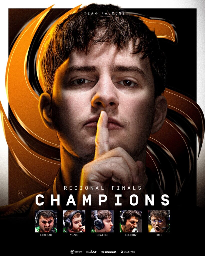 It’s the official poster for Team Falcons winning Rainbow Six Siege X esports finals in the Europe and MENA League.
